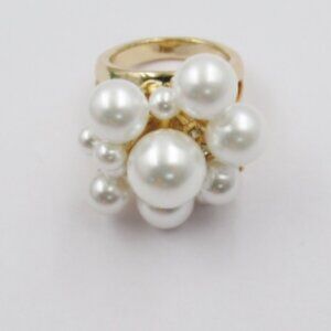 👑 LUXE CLUSTER!Kate Spade Pearl Cocktail Ring - Grandmacore Statement